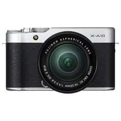 Fujifilm X-A10 Compact System Camera with XC 16-50mm OIS Lens, HD 1080p, 16.3MP, Wi-Fi, 3” Tiltable LCD Screen, Silver